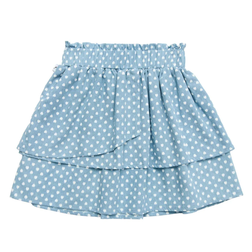 US stockist of Radicool Kids Hearts Chambray Rara Skirt