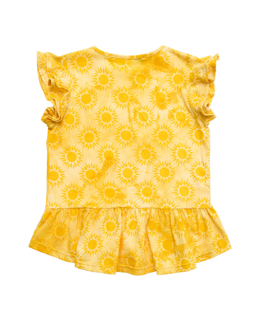 US stockist of Radicool Kids Sunshine Tie Dye Frill T-Shirt