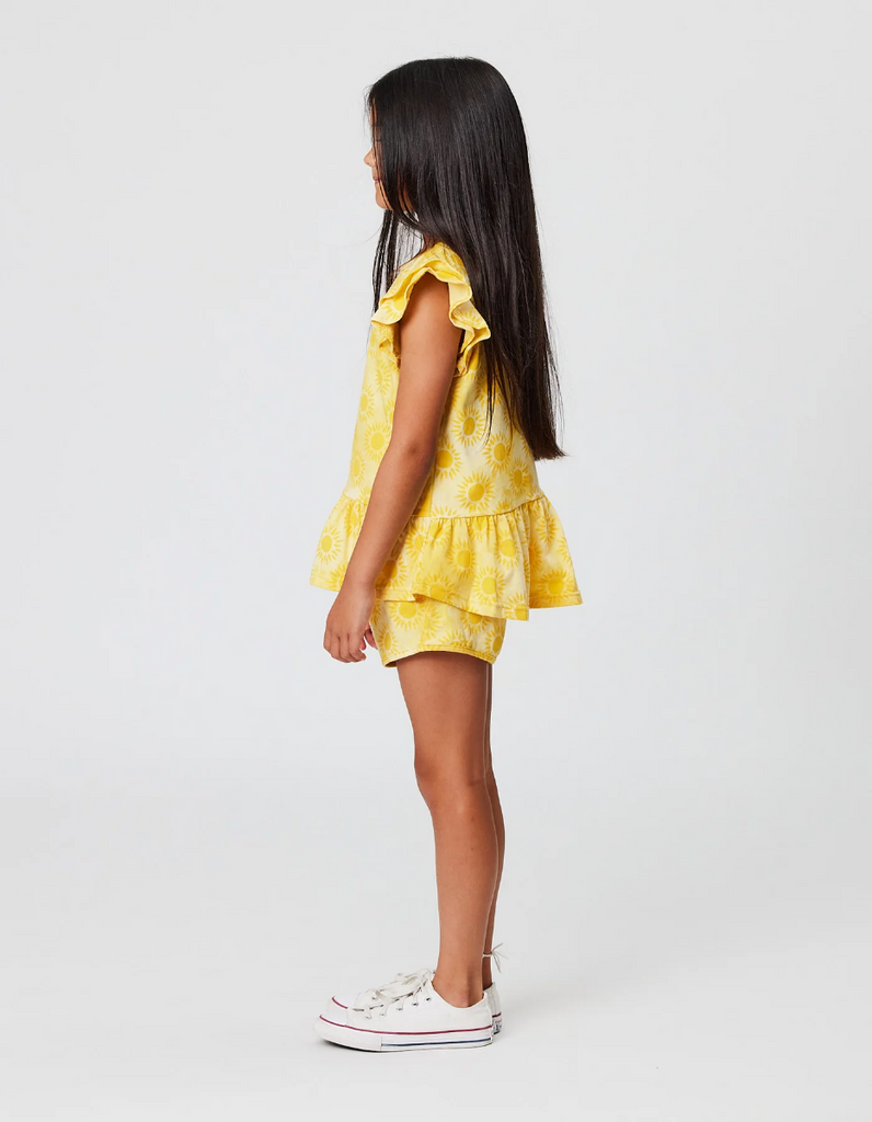 US stockist of Radicool Kids Sunshine Tie Dye Frill T-Shirt