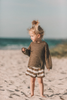 US stockist of Grown Clothing's knit shorts in Mud/Coconut