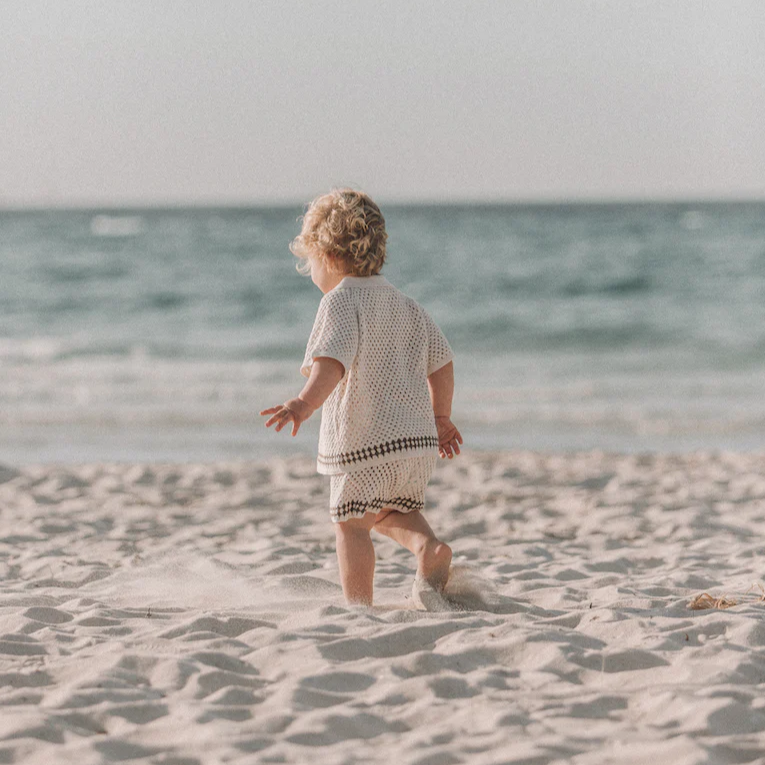 US stockist of Grown Clothing's hand crochet "Coconut" Shorts.