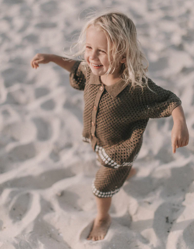 US stockist of Grown Clothing's hand crocheted "Mud" shorts