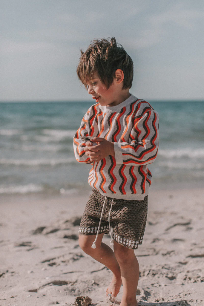 US stockist of Grown Clothing's hand crocheted "Mud" shorts
