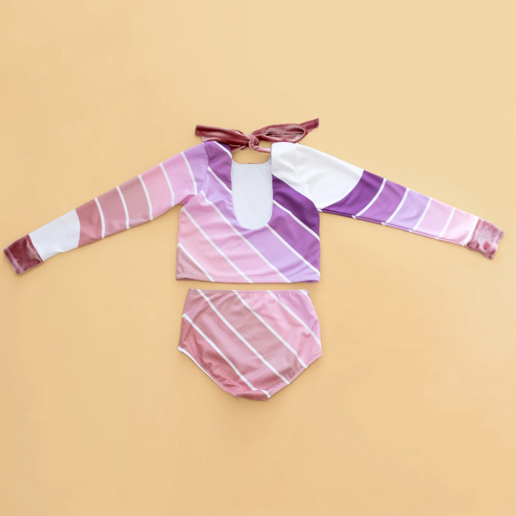 US stockist of Saint Ida's Purple Sands Rainbow  two piece swimsuit