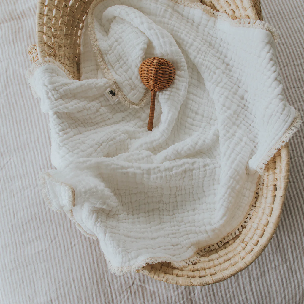 US stockist of Buck & Baa's Heirloom Muslin Baby Blanket