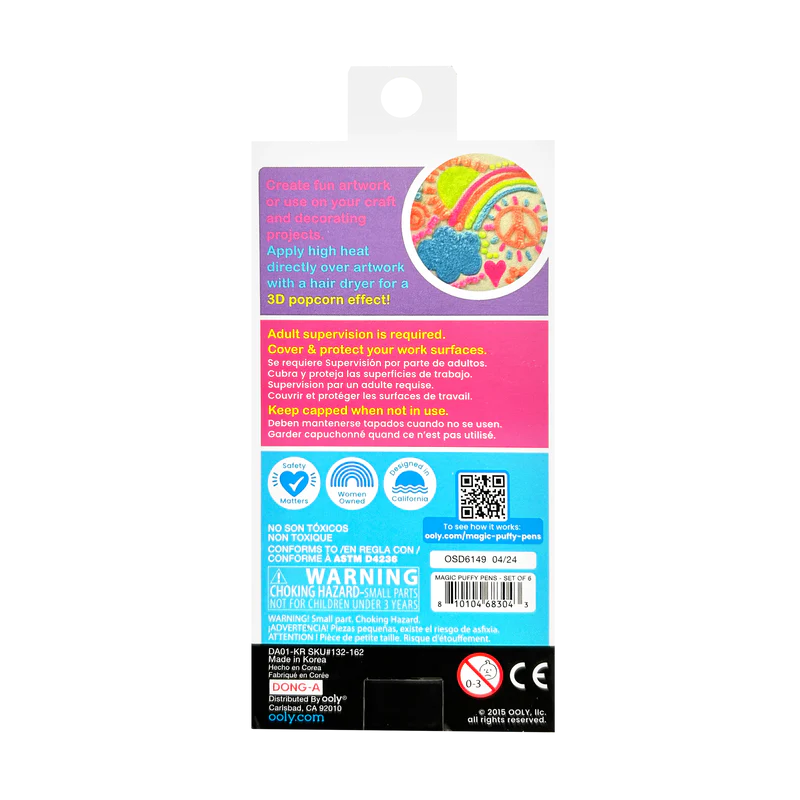 US stockist of Ooly's Magic Puffy Pens
