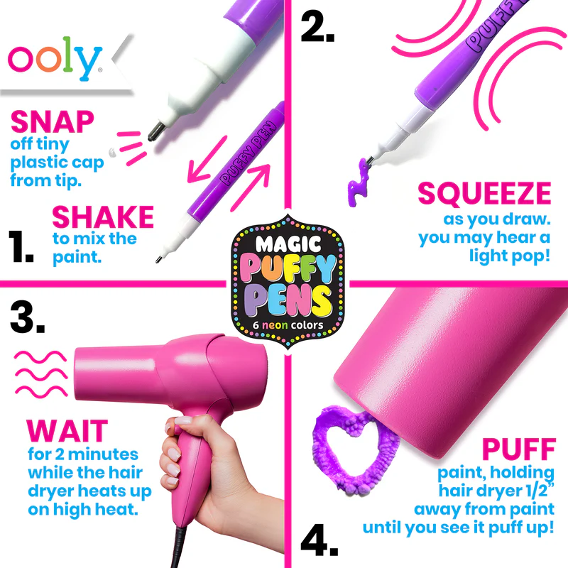US stockist of Ooly's Magic Puffy Pens