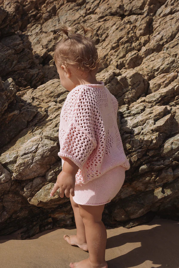 US stockist of Belle & Sun's Crochet Shorts in Cherry Blossom