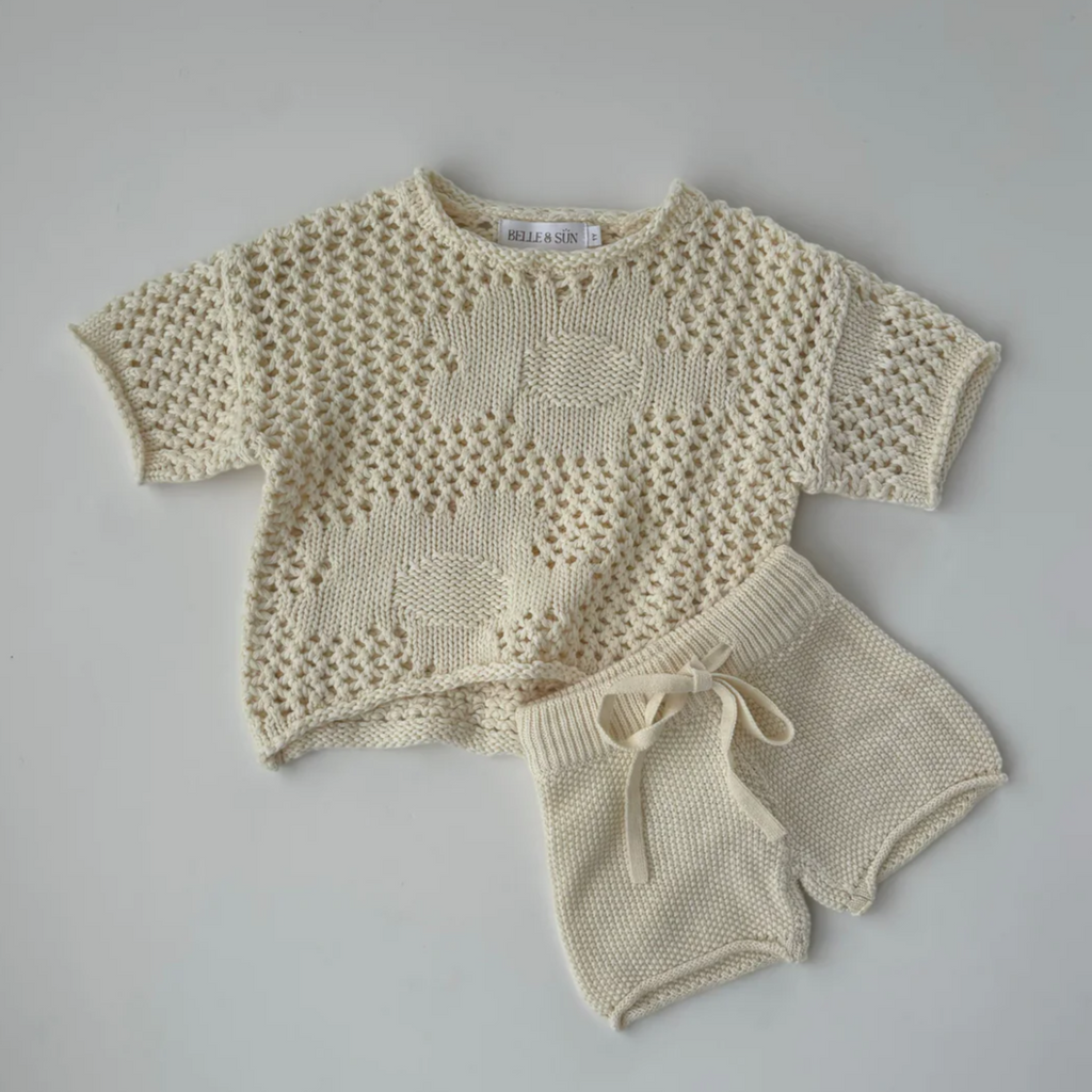 US stockist of Belle & Sun's Natural Crochet Shorts
