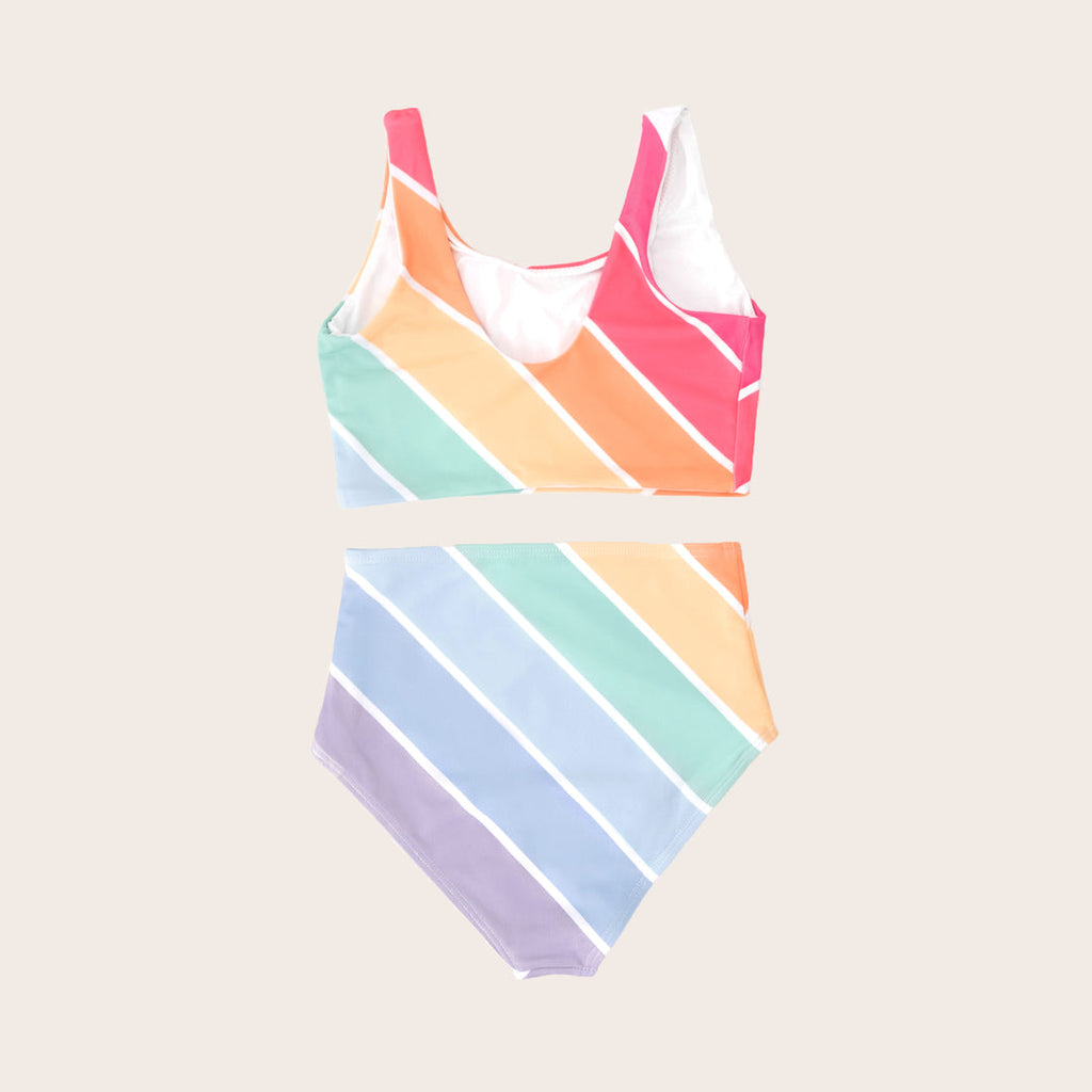 US stockist of Saint Ida's Playa del Rey Rainbow Two Piece Tank Swimsuit