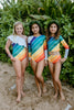 US stockist of Saint Ida's Forever Summer Rainbow One Piece long sleeve swimsuit