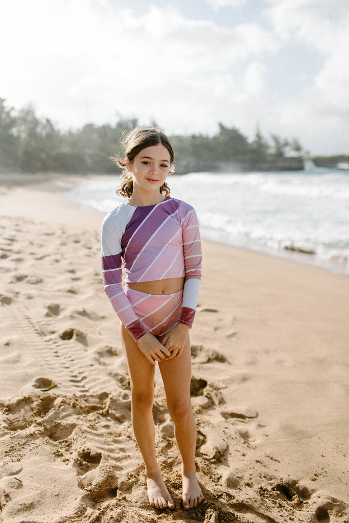 US stockist of Saint Ida's Purple Sands Rainbow  two piece swimsuit