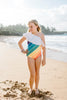US stockist of Saint Ida's Forever Summer Rainbow One Shoulder Ruffle Swimsuit