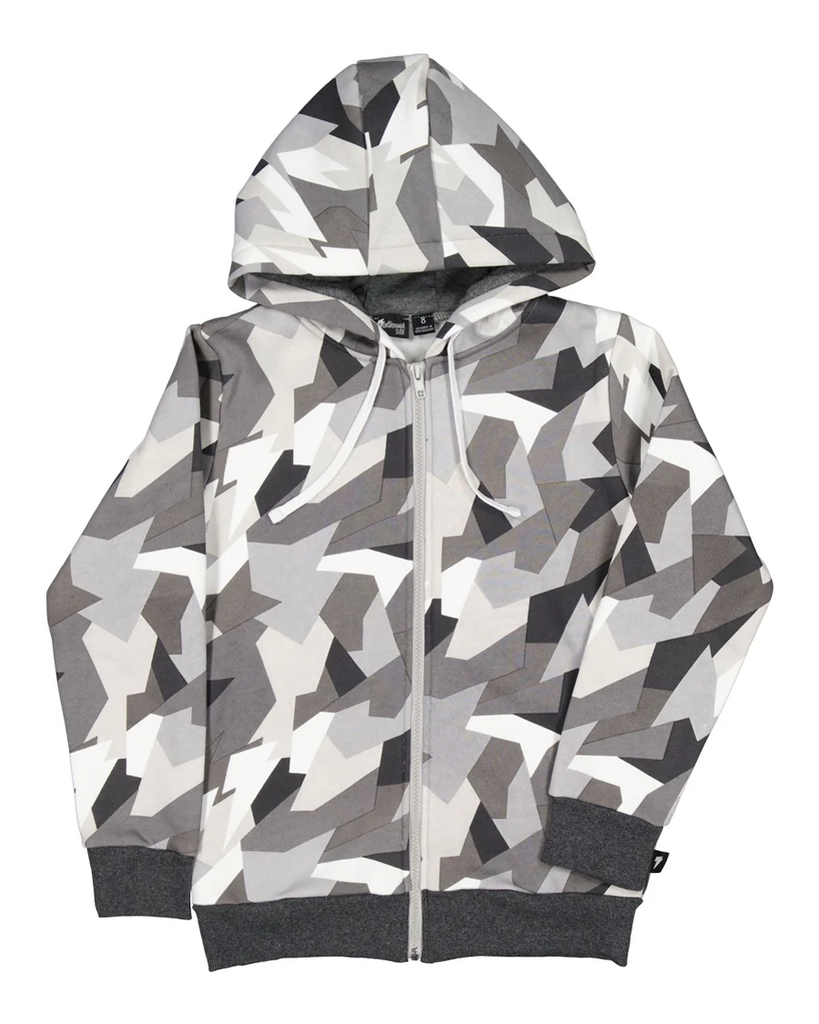 US stockist of Radicool Kids Geometric Camo Zip Hooded Jacket