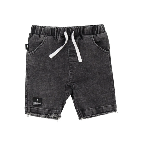 US stockist of Radicool Kid's Acid Wash Black Denim Shorts