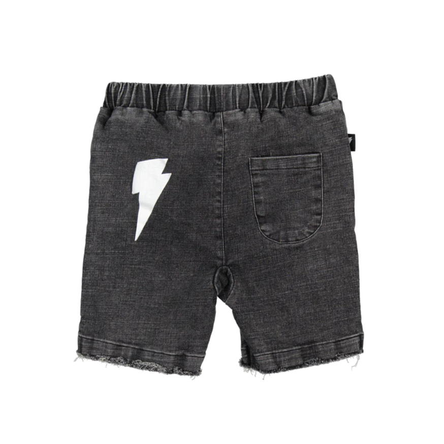 US stockist of Radicool Kid's Acid Wash Black Denim Shorts