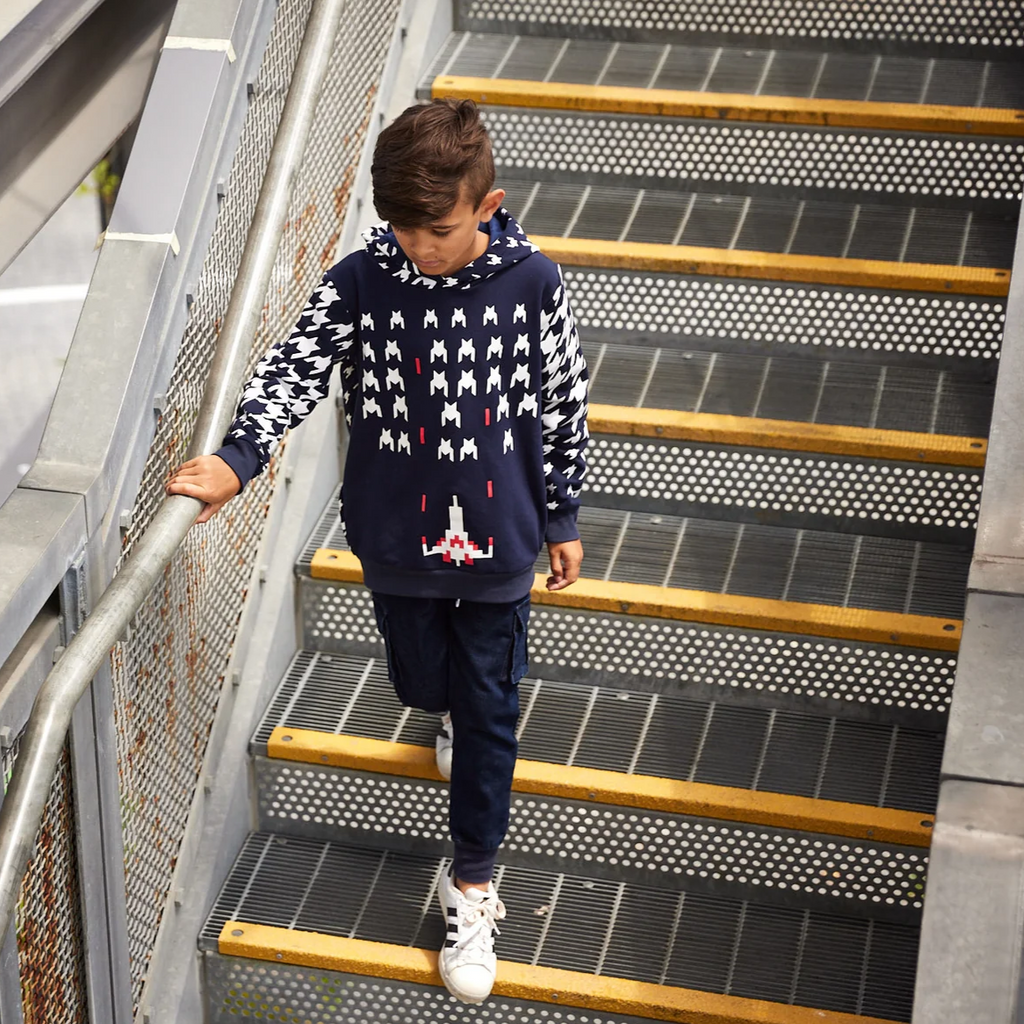 US stockist of Radicool Kids Space Invader Hooded Sweatshirt