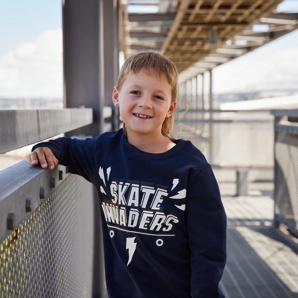 US stockist of Radicool Kids Skate Invaders Crew Sweatshirt