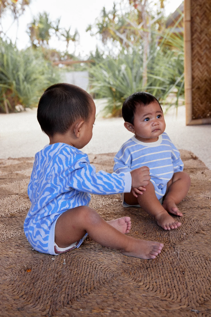 US stockist of Grown Clothing's organic Marine/Milk Stripe Romper