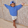US stockist of Grown Clothing's organic textured rib shorts in Aqua/Milk