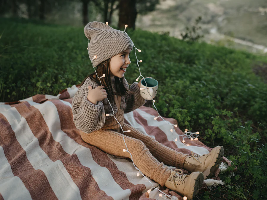 US stockist of Silly Silas' Granny Teddy Footless Tights in Light Brown