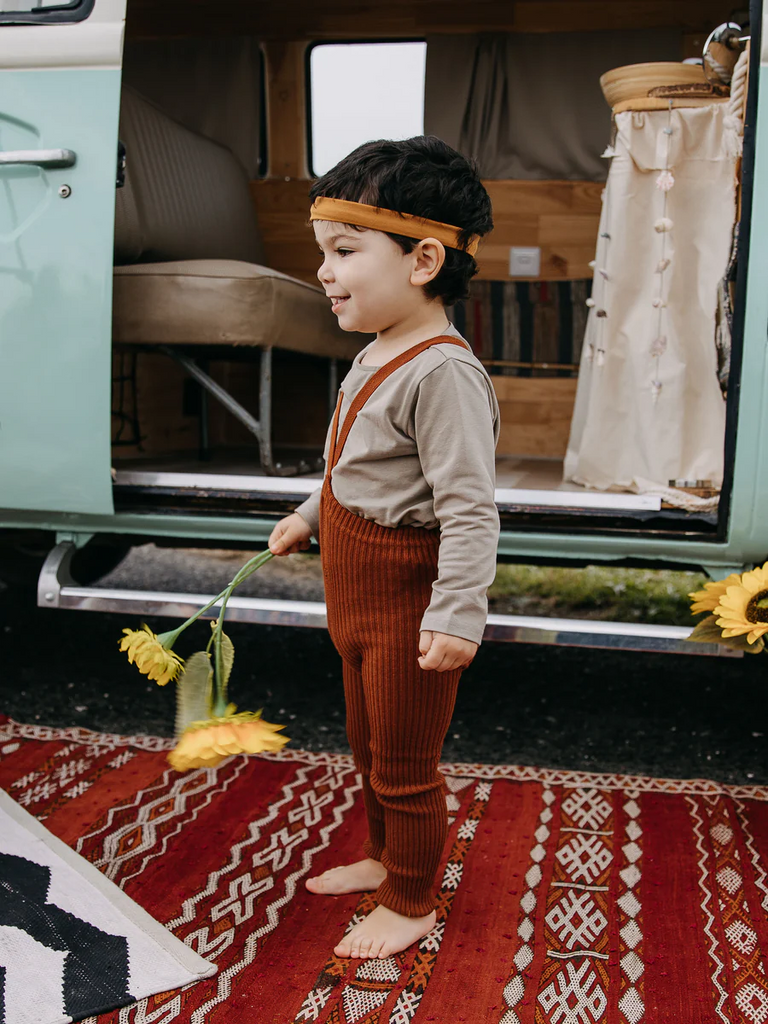 US stockist of Silly Silas' Hippy Footless Cotton Tights in Cinnamon