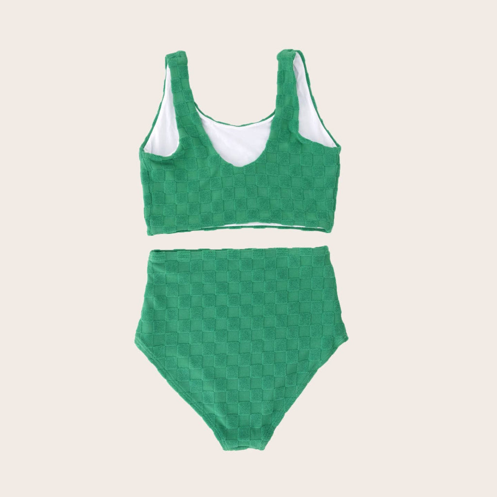 US stockist of Saint Ida's Hamptons Terry Check Two Piece tank Swimsuit