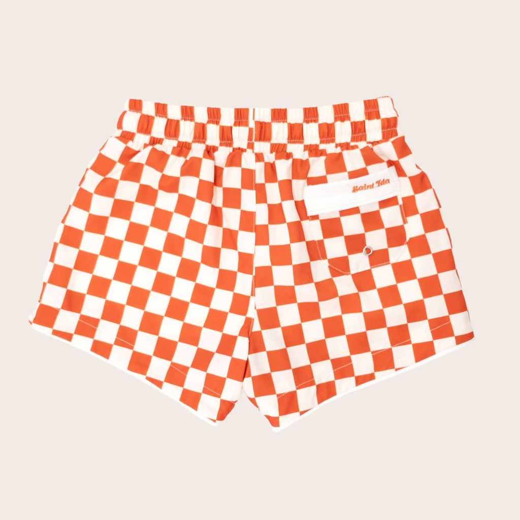 US stockist of Saint Ida's Naples Checkered Swim Shorts