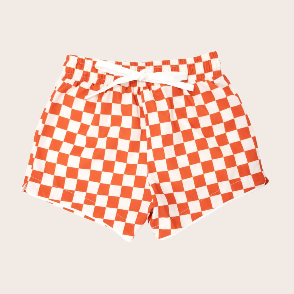 US stockist of Saint Ida's Naples Checkered Swim Shorts