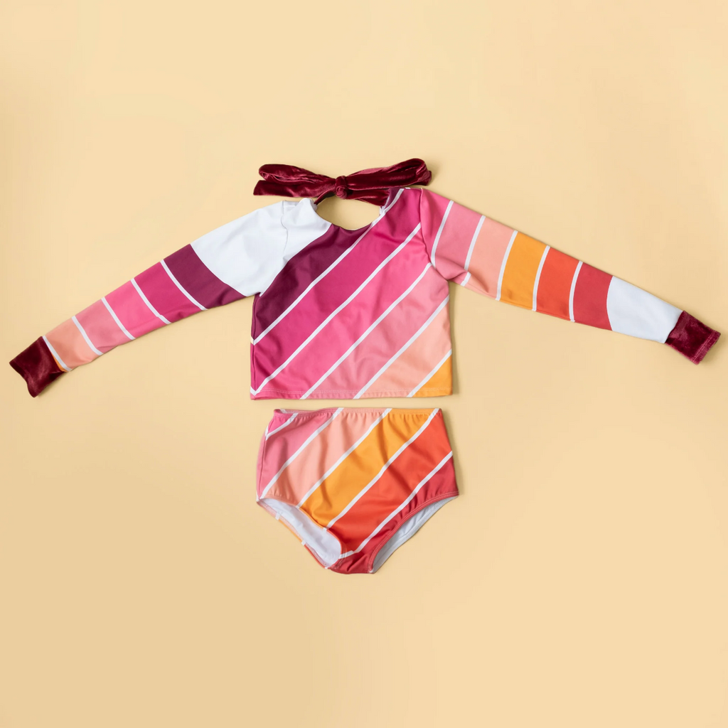 US stockist of Saint Ida's Sunset Beach Rainbow  two piece swimsuit