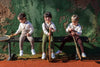 US stockist of Silly Silas' Retro Champs footless cotton tights in Oyster Grey with striped braces.