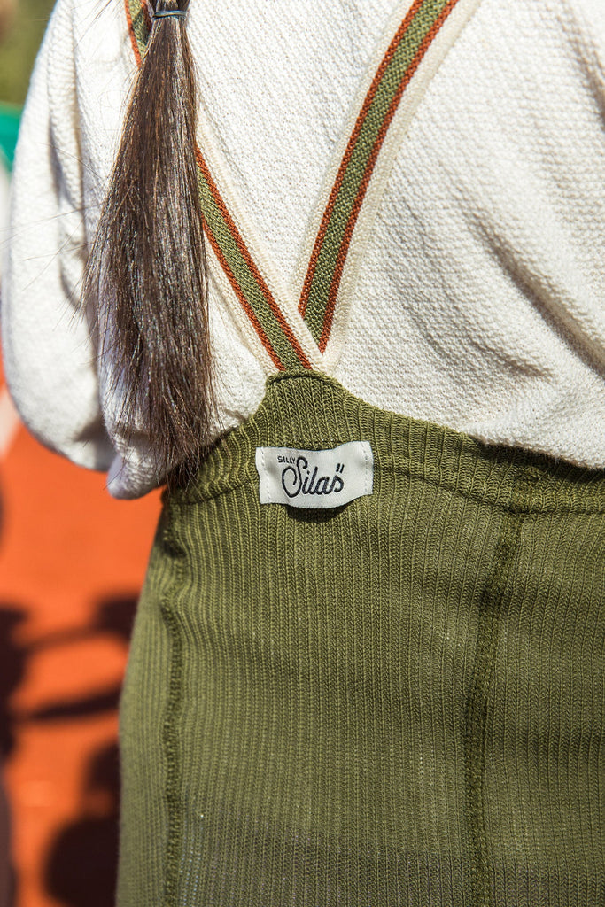 US stockist of Silly Silas' Retro Champs Footless Olive Striped Tights