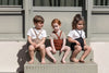 US stockist of Silly Silas' Cotton gender neutral shorty tights in Cinnamon.