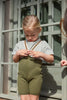 US stockist of Silly Silas' Olive Shorty Tights with Striped Braces