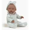 US stockist of Minikane's Cuties Camille Sleepsuit in Green Tea with matching headband.