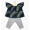 Mazarine Peacocks top and gray jersey leggings set