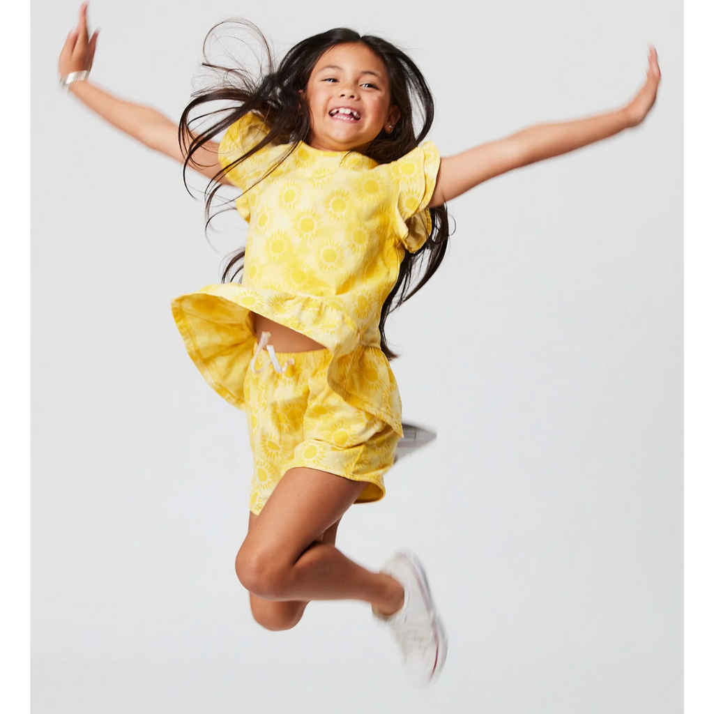 US stockist of Radicool Kids Sunshine Tie Dye Frill T-Shirt