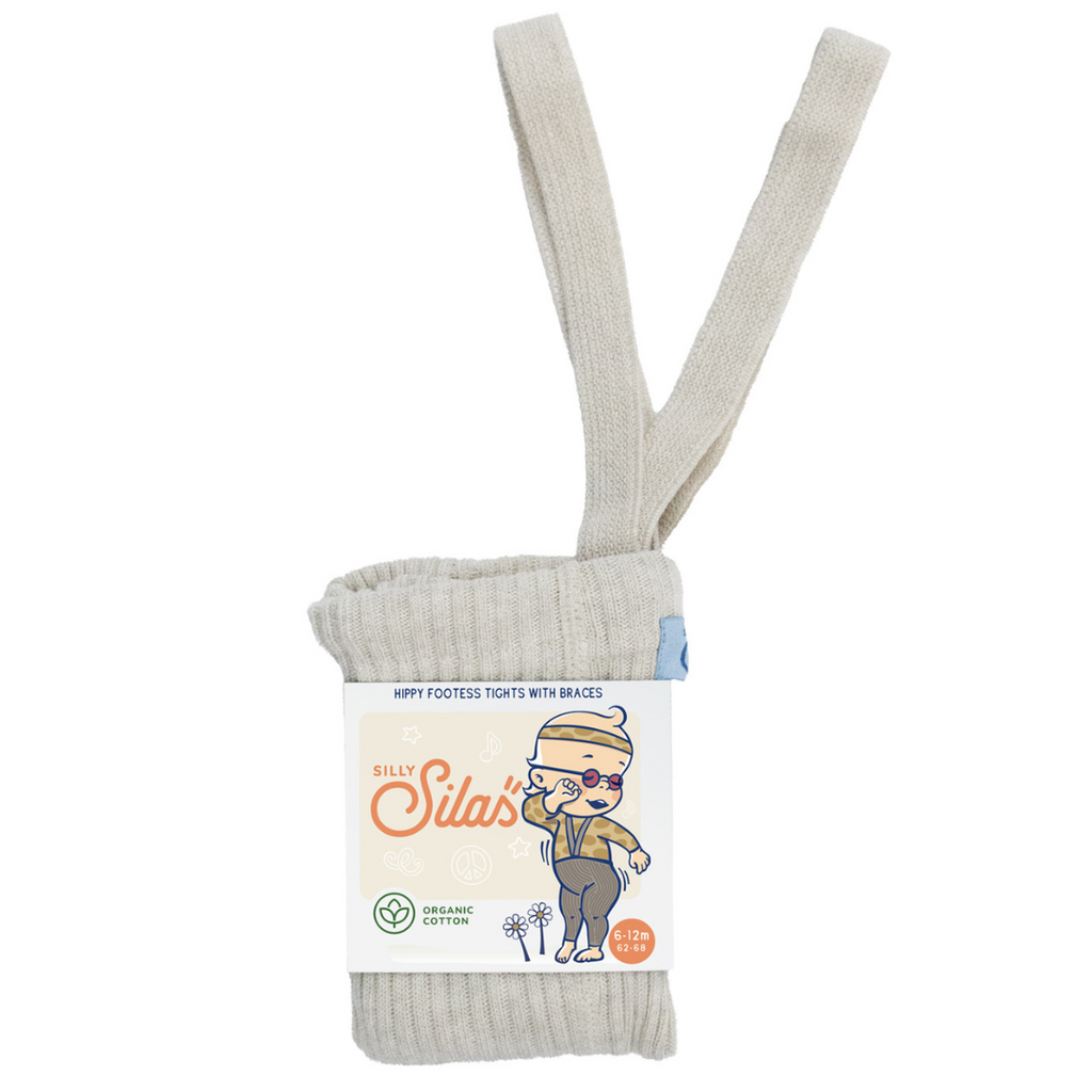 US stockist of Silly Silas' Hippy Footless Cotton Tights in Cream Blend