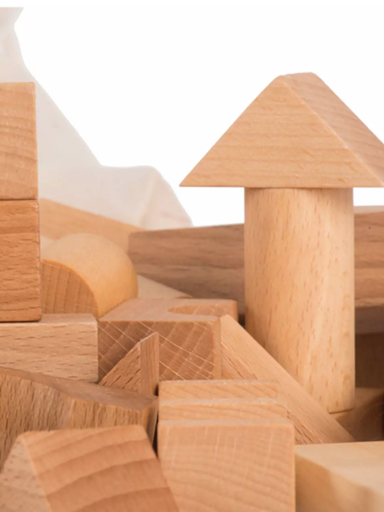 US stockist of Wooden Story's 100pc Wooden Natural Blocks