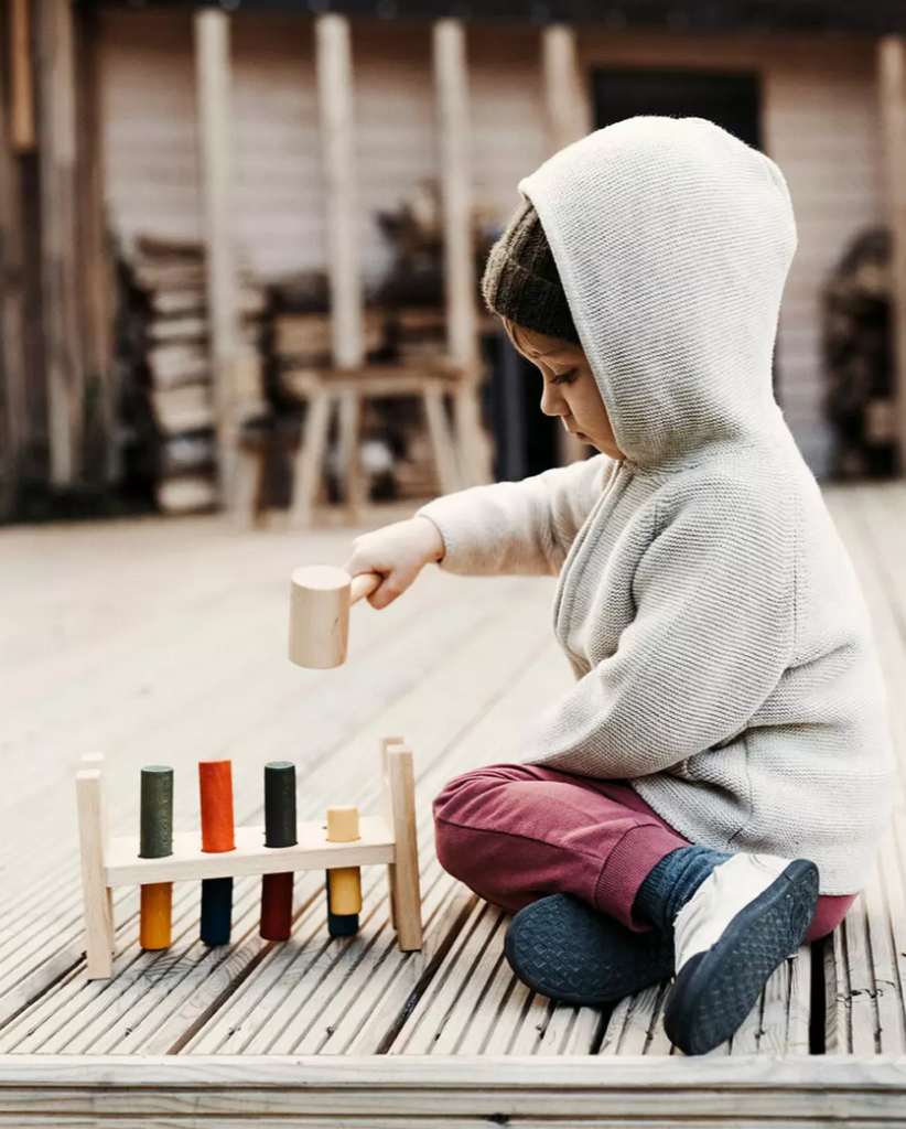 US stockist of Wooden Story's Rainbow Wooden Pound-A-Peg