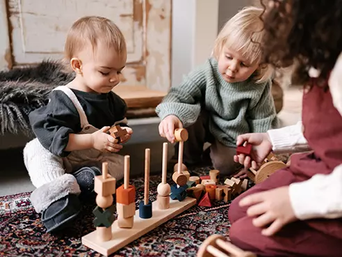 US stockist of Wooden Story's Rainbow Wooden Stacking Toy