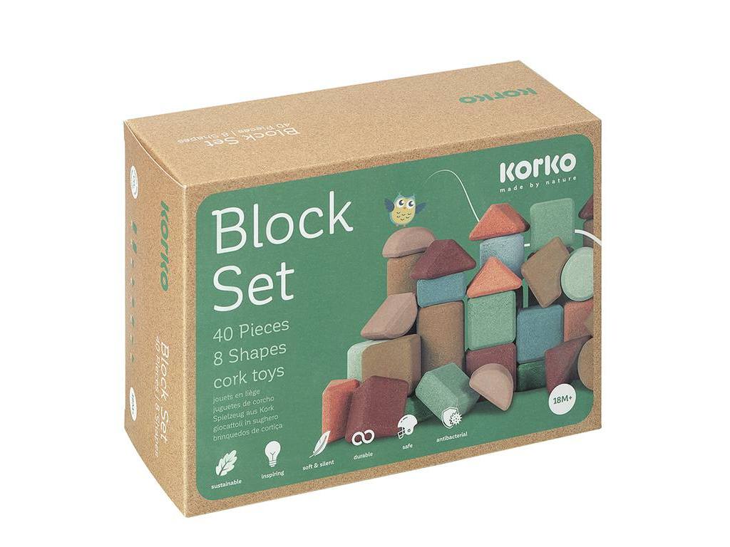 US stockist of Korko's "Tall Architects" set of 40 cork blocks