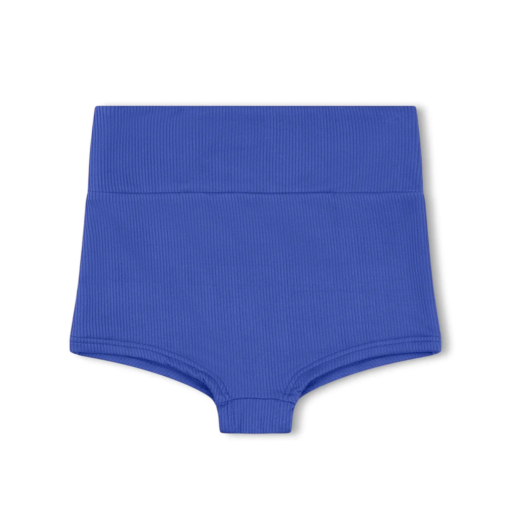US stockist of Zulu & Zephyr's Mini Rib Logo Boy Short in Deep Blue