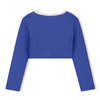 US stockist of Zulu & Zephyr's Mini Rib long sleeve Crop Rashie Top in Deep Blue