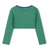 US stockist of Zulu & Zephyr's Mini Rib long sleeve Crop Rashie Top in Emerald