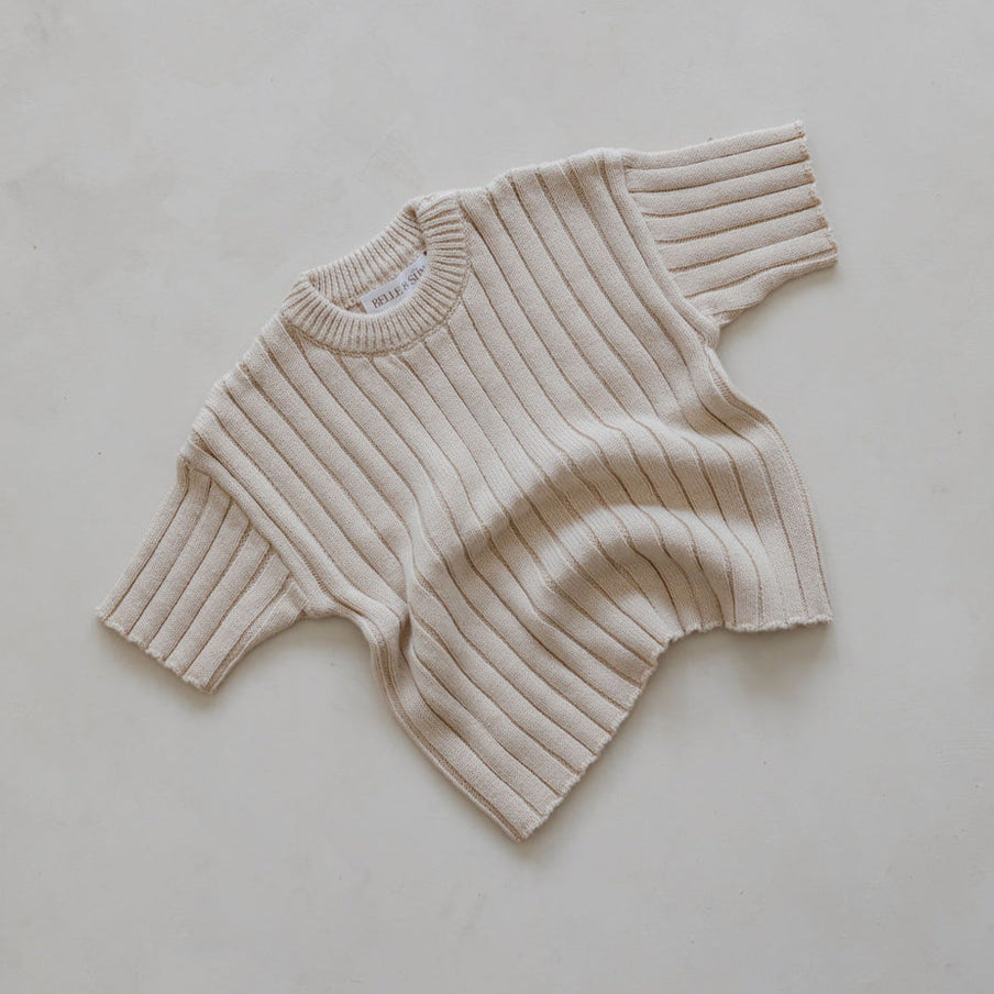 US stockist of Belle & Sun's Sand Ribbed Knit T-Shirt
