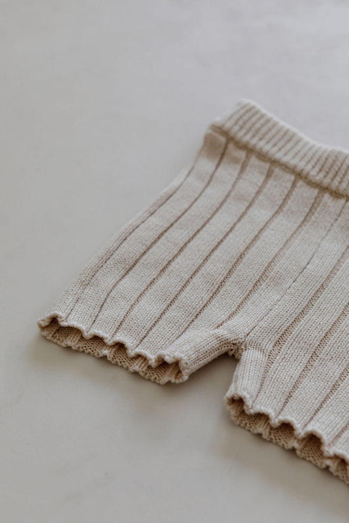 US stockist of Belle & Sun's Sand Ribbed Knit Shorts