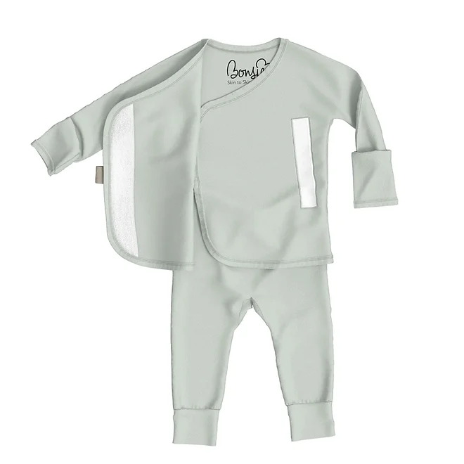 Stockist of Bonsie's footless romper in Avocado Green