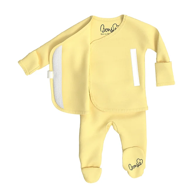 Stockist of Bonsie's footed romper in Lemon