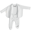 Stockist of Bonsie's organic cotton footed romper in Milk